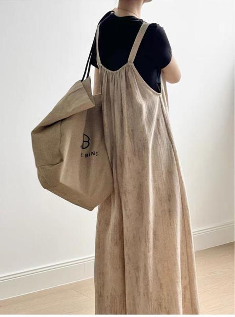 オーバーオール サロペット ロング紐 オールインワン  パンツ ベージュ系 大きいサイズ < 女性ファッション  オーバーオール サロペット ロング紐 オールインワン  パンツ ベージュ系 大きいサイズ < 女性ファッションの