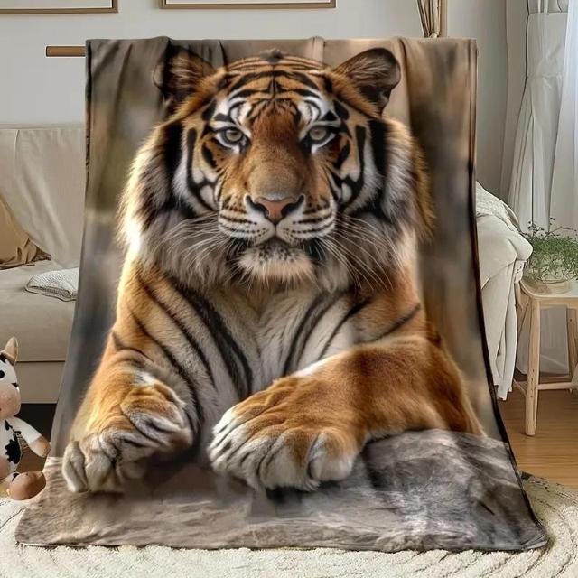 超お買い得1890円★虎の寝たふりブランケット - 軽量フランネルスロー、リアルなライオン柄 80×120cm < インテリア/ライフ  超お買い得1890円★虎の寝たふりブランケット - 軽量フランネルスロー、リアルなライオン柄 80×120cm < インテリア/ライフの