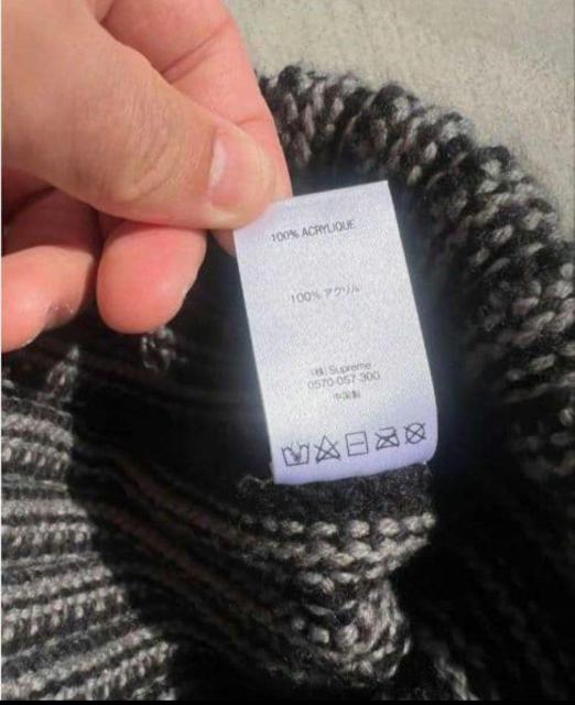 Supreme Contrast Stripe Beanie ボンボンニット帽/ビーニー < ブランド Supreme Contrast Stripe Beanie ボンボンニット帽/ビーニー < ブランドの