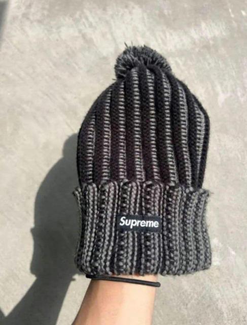 Supreme Contrast Stripe Beanie ボンボンニット帽/ビーニー < ブランド Supreme Contrast Stripe Beanie ボンボンニット帽/ビーニー < ブランドの