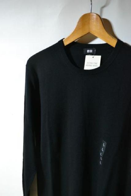 新品 UNIQLO ユニクロ メリノクルーネックセーター 長袖 ブラック L メンズ 秋冬 ニット プルオーバー キレイ目 未使用 < ブランド 新品 UNIQLO ユニクロ メリノクルーネックセーター 長袖 ブラック L メンズ 秋冬 ニット プルオーバー キレイ目 未使用 < ブランドの