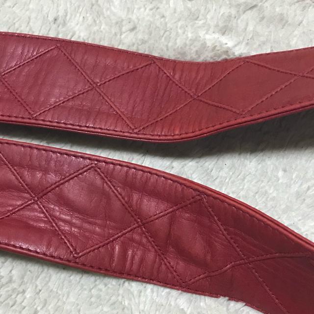 正規品 ヴィンテージ シャネル ピコローレ ワイドレザーベルト レッド < ブランド 正規品 ヴィンテージ シャネル ピコローレ ワイドレザーベルト レッド < ブランドの