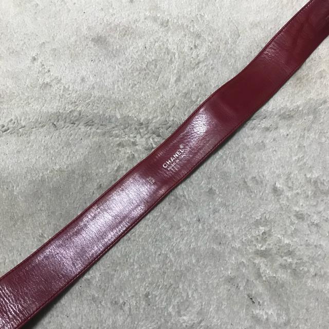 正規品 ヴィンテージ シャネル ピコローレ ワイドレザーベルト レッド < ブランド 正規品 ヴィンテージ シャネル ピコローレ ワイドレザーベルト レッド < ブランドの