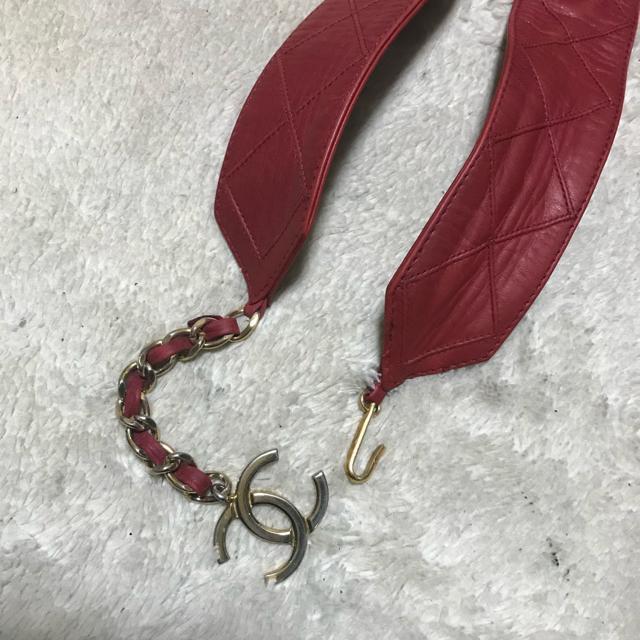 正規品 ヴィンテージ シャネル ピコローレ ワイドレザーベルト レッド < ブランド 正規品 ヴィンテージ シャネル ピコローレ ワイドレザーベルト レッド < ブランドの