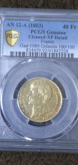 アンティークコイン【稀少品】1803年ナポレオン1世 40フラン金貨弊 『PCGS鑑定真正品』 < ホビー アンティークコイン【稀少品】1803年ナポレオン1世 40フラン金貨弊 『PCGS鑑定真正品』 < ホビーの
