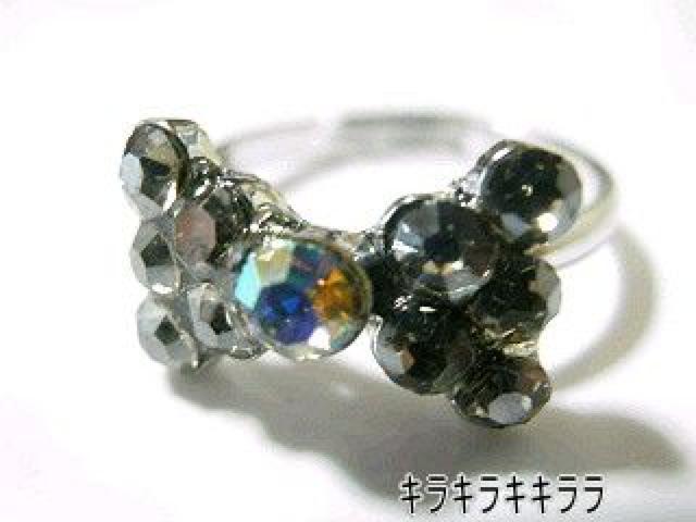 《New》ageha掲載★キラキラ*パヴェリボン・リング/指輪<ブラック>【箱付】 < 女性アクセサリー/時計  《New》ageha掲載★キラキラ*パヴェリボン・リング/指輪<ブラック>【箱付】  < 女性アクセサリー/時計の