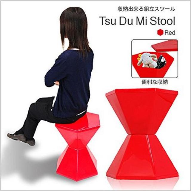 《New》収納もできる★ポップ*組み立て式スツール/チェアー(椅子)<パープル> < インテリア/ライフ 《New》収納もできる★ポップ*組み立て式スツール/チェアー(椅子)<パープル> < インテリア/ライフの