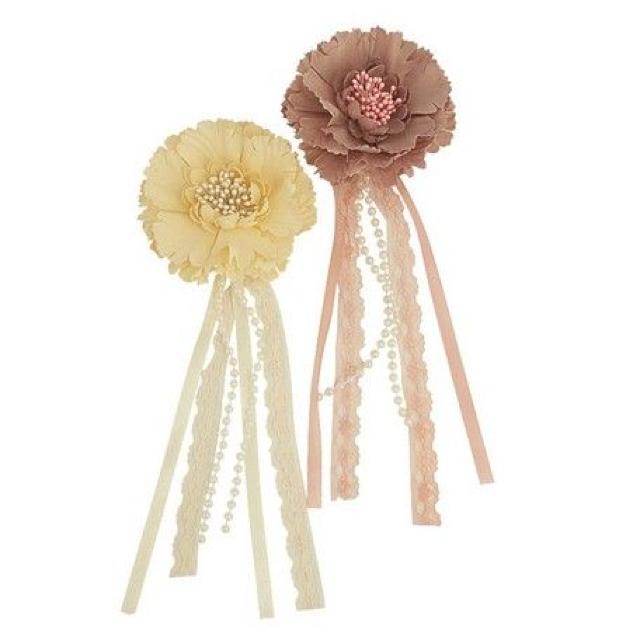 レースリボンフリンジ フラワーコサージュ ピンク★新品 < 女性アクセサリー/時計 レースリボンフリンジ フラワーコサージュ ピンク★新品 < 女性アクセサリー/時計の