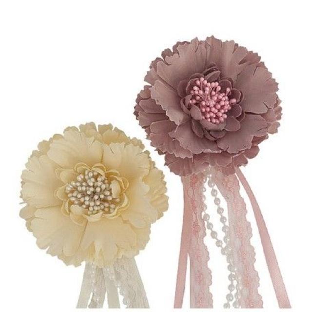 レースリボンフリンジ フラワーコサージュ ピンク★新品 < 女性アクセサリー/時計 レースリボンフリンジ フラワーコサージュ ピンク★新品 < 女性アクセサリー/時計の