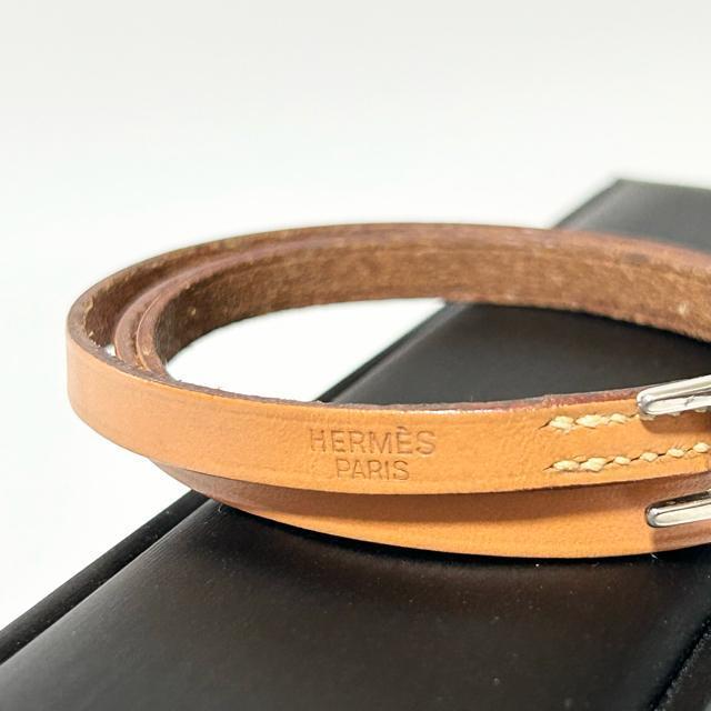 美品 HERMES エルメス アピ3 レザー ロングブレスレット バングル チョーカー < ブランド 美品 HERMES エルメス アピ3 レザー ロングブレスレット バングル チョーカー < ブランドの