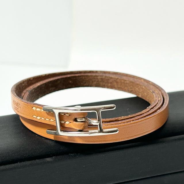 美品 HERMES エルメス アピ3 レザー ロングブレスレット バングル チョーカー < ブランド 美品 HERMES エルメス アピ3 レザー ロングブレスレット バングル チョーカー < ブランドの