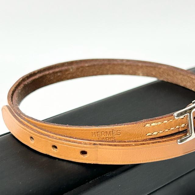 美品 HERMES エルメス アピ3 レザー ロングブレスレット バングル チョーカー < ブランド 美品 HERMES エルメス アピ3 レザー ロングブレスレット バングル チョーカー < ブランドの