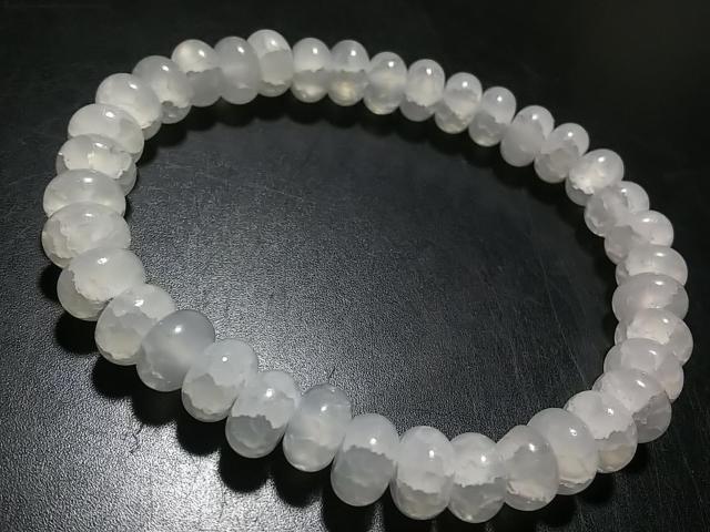 天然石★龍紋瑪瑙 (ホワイト)ロンデル8mm ブレス < 女性アクセサリー/時計 天然石★龍紋瑪瑙 (ホワイト)ロンデル8mm ブレス < 女性アクセサリー/時計の