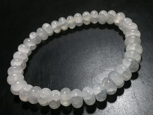 天然石★龍紋瑪瑙 (ホワイト)ロンデル8mm ブレス < 女性アクセサリー/時計 天然石★龍紋瑪瑙 (ホワイト)ロンデル8mm ブレス < 女性アクセサリー/時計の