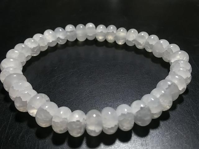 天然石★龍紋瑪瑙 (ホワイト)ロンデル8mm ブレス < 女性アクセサリー/時計 天然石★龍紋瑪瑙 (ホワイト)ロンデル8mm ブレス < 女性アクセサリー/時計の