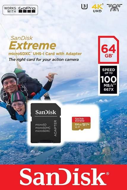TfBXN64GB microSDXC Extreme mCOpbP[Wn  PC{/Ӌ@ 