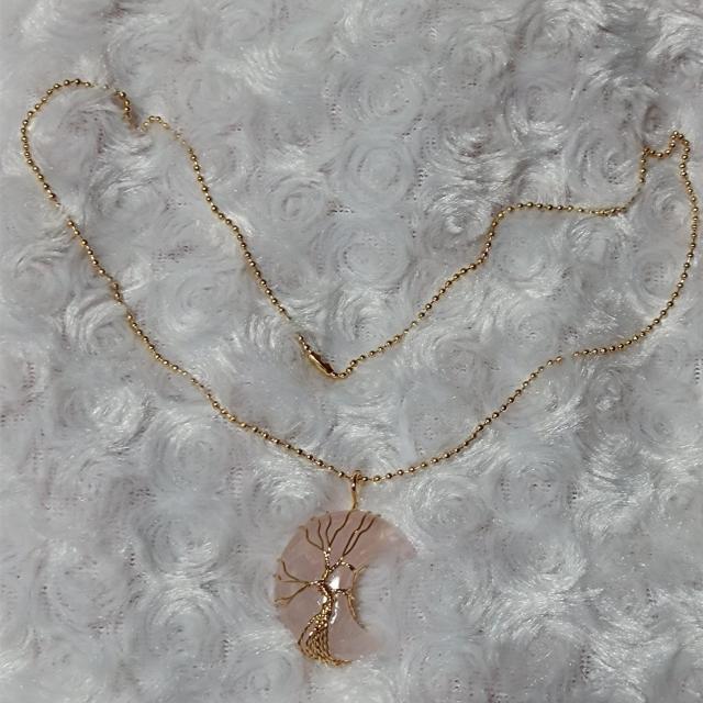 新品★クレッセントムーンネックレス/ローズクォーツ < 女性アクセサリー/時計  新品★クレッセントムーンネックレス/ローズクォーツ < 女性アクセサリー/時計の