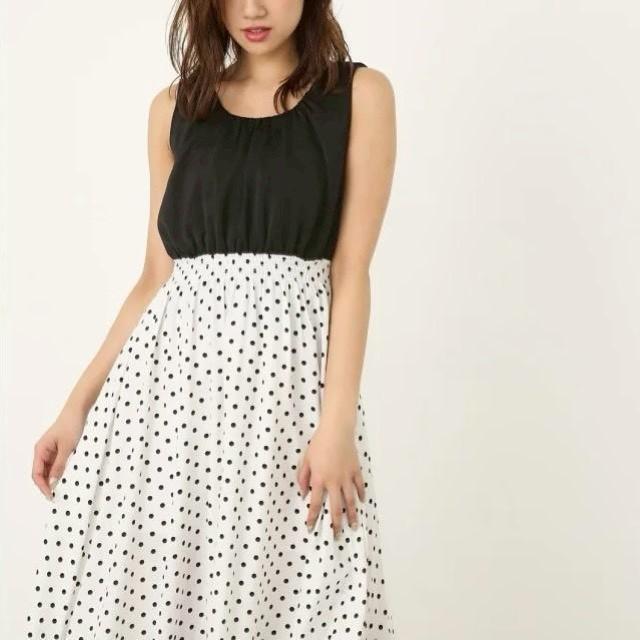 ◆rienda/リエンダ◆ドットコンビマキシワンピース★ピンクF*秋冬コーデ美品♪ < ブランド  ◆rienda/リエンダ◆ドットコンビマキシワンピース★ピンクF*秋冬コーデ美品♪ < ブランドの