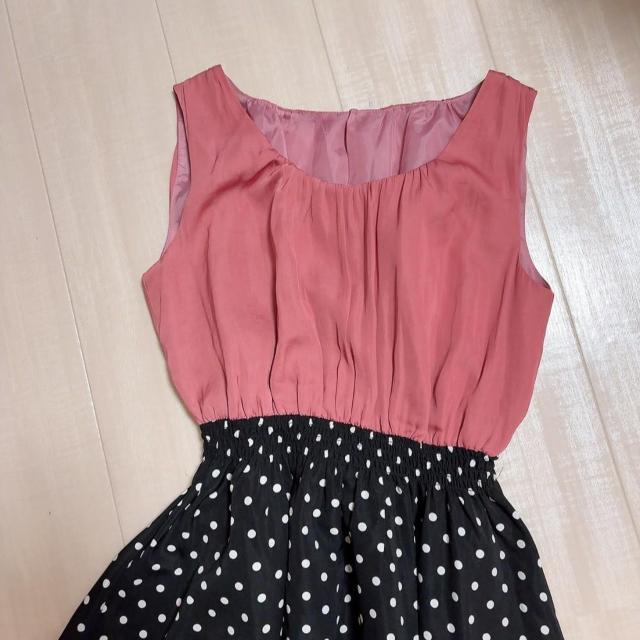 ◆rienda/リエンダ◆ドットコンビマキシワンピース★ピンクF*秋冬コーデ美品♪ < ブランド  ◆rienda/リエンダ◆ドットコンビマキシワンピース★ピンクF*秋冬コーデ美品♪ < ブランドの