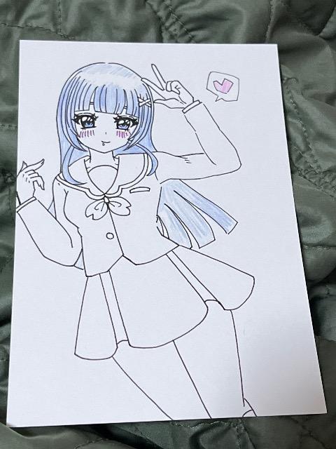 自作イラスト キミとアイドルプリキュア 制服 蒼風なな 色鉛筆 現状渡 ハガキサイズ < アニメ/コミック/キャラクター 自作イラスト キミとアイドルプリキュア 制服 蒼風なな 色鉛筆 現状渡 ハガキサイズ < アニメ/コミック/キャラクターの