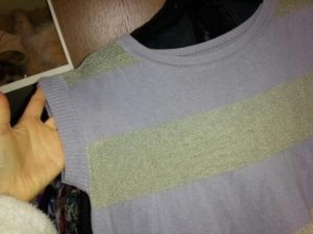 ライラックラベンダーシルバーボーダーサマーニット半袖M7〜9号 < 女性ファッション  ライラックラベンダーシルバーボーダーサマーニット半袖M7〜9号 < 女性ファッションの