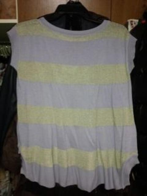 ライラックラベンダーシルバーボーダーサマーニット半袖M7〜9号 < 女性ファッション  ライラックラベンダーシルバーボーダーサマーニット半袖M7〜9号 < 女性ファッションの