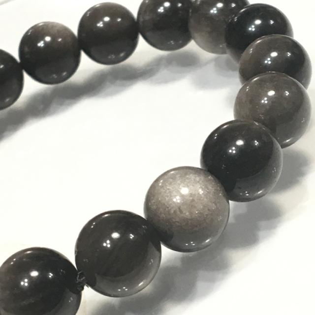 《No.048》強シラー シルバーオブシディアン 内径16cm 10mm < 女性アクセサリー/時計  《No.048》強シラー シルバーオブシディアン 内径16cm 10mm < 女性アクセサリー/時計の