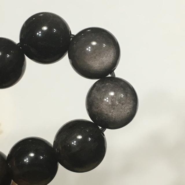 《No.048》強シラー シルバーオブシディアン 内径16cm 10mm < 女性アクセサリー/時計  《No.048》強シラー シルバーオブシディアン 内径16cm 10mm < 女性アクセサリー/時計の