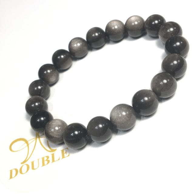 《No.048》強シラー シルバーオブシディアン 内径16cm 10mm < 女性アクセサリー/時計  《No.048》強シラー シルバーオブシディアン 内径16cm 10mm < 女性アクセサリー/時計の