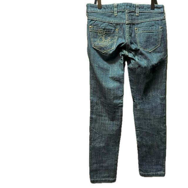 ヴィヴィアンウエストウッド オーブ 刺繍 ストレート デニム パンツ < 女性ファッション ヴィヴィアンウエストウッド オーブ 刺繍 ストレート デニム パンツ < 女性ファッションの