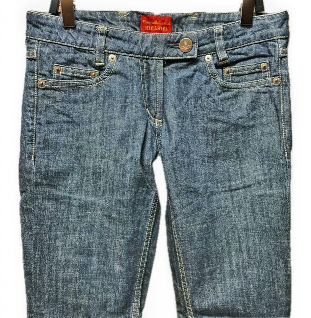 ヴィヴィアンウエストウッド オーブ 刺繍 ストレート デニム パンツ < 女性ファッション ヴィヴィアンウエストウッド オーブ 刺繍 ストレート デニム パンツ < 女性ファッションの