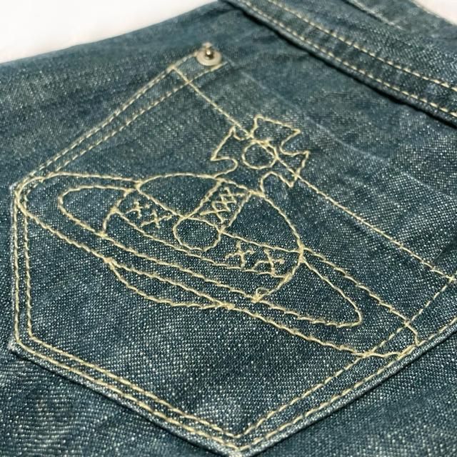 ヴィヴィアンウエストウッド オーブ 刺繍 ストレート デニム パンツ < 女性ファッション ヴィヴィアンウエストウッド オーブ 刺繍 ストレート デニム パンツ < 女性ファッションの