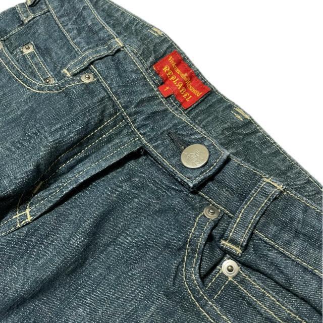 ヴィヴィアンウエストウッド オーブ 刺繍 ストレート デニム パンツ < 女性ファッション ヴィヴィアンウエストウッド オーブ 刺繍 ストレート デニム パンツ < 女性ファッションの