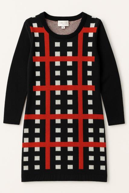 【美品】EMMA JAMES ニットワンピース L モダン柄 上品シルエット < 女性ファッション 【美品】EMMA JAMES ニットワンピース L モダン柄 上品シルエット < 女性ファッションの