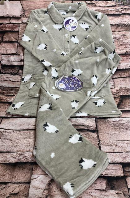 送料無料!ゆったりサイズ!ふわふわ&あったか!サンゴフリース レディース前開きパジャマ【ひつじA】(画像から)1組 < 女性ファッション 送料無料!ゆったりサイズ!ふわふわ&あったか!サンゴフリース レディース前開きパジャマ【ひつじA】(画像から)1組 < 女性ファッションの