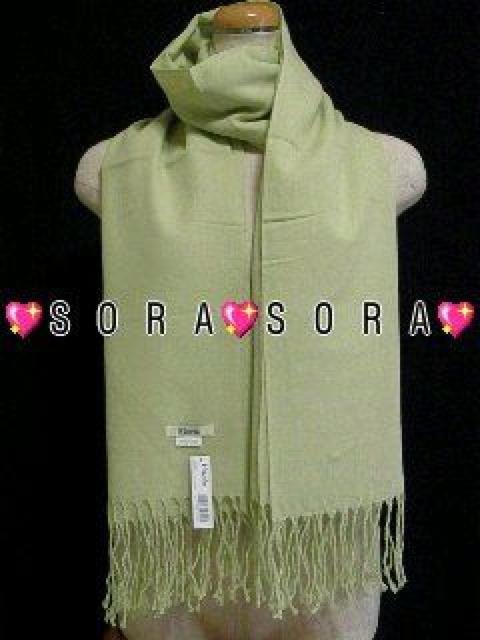 DIVA系♪大判ストール フリンジ付 アップルグリーン < 女性ファッション  DIVA系♪大判ストール フリンジ付 アップルグリーン  < 女性ファッションの