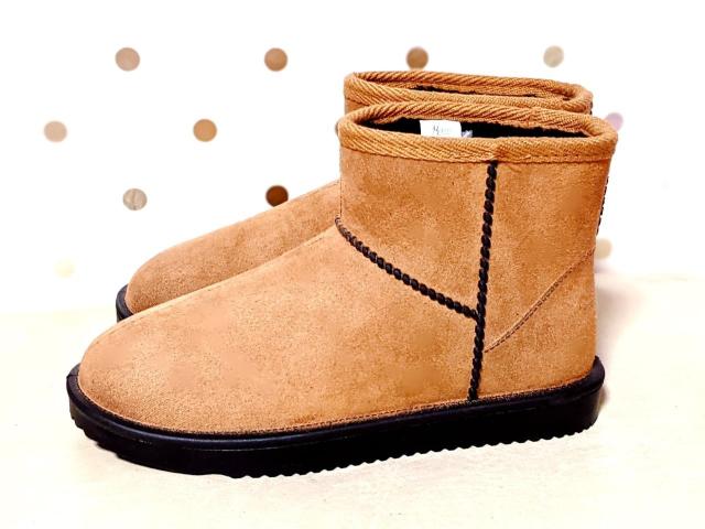 新品 23.5cm L ボア ムートンブーツ ショート 茶色 ブーツ 茶 < 女性ファッション 新品 23.5cm L ボア ムートンブーツ ショート 茶色 ブーツ 茶 < 女性ファッションの