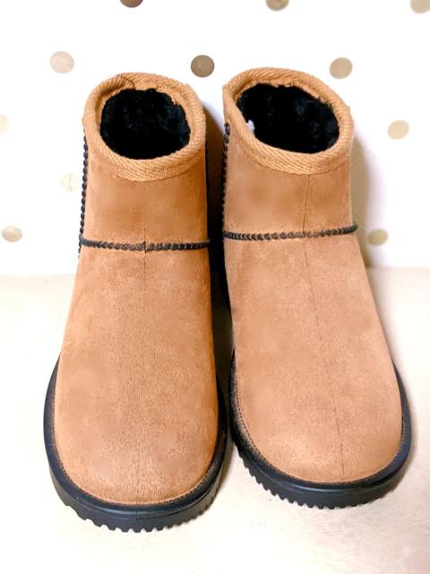 新品 23.5cm L ボア ムートンブーツ ショート 茶色 ブーツ 茶 < 女性ファッション 新品 23.5cm L ボア ムートンブーツ ショート 茶色 ブーツ 茶 < 女性ファッションの