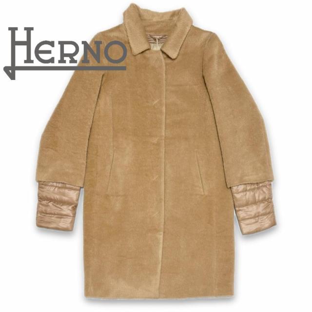 新品ヘルノ アルパカ ステンカラーコート キャメル #42 HERNO < ブランド 新品ヘルノ アルパカ ステンカラーコート キャメル #42 HERNO < ブランドの