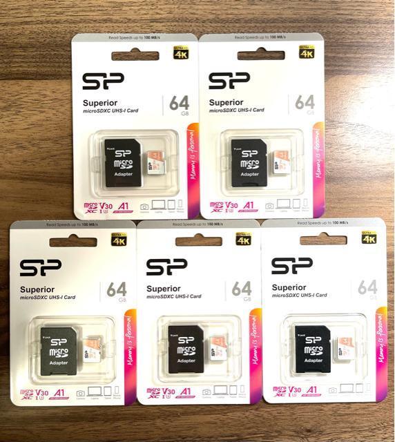 microSDカード 64GB (アダプター付き)シリコンパワー【5個セット】 < PC本体/周辺機器  microSDカード 64GB (アダプター付き)シリコンパワー【5個セット】  < PC本体/周辺機器の