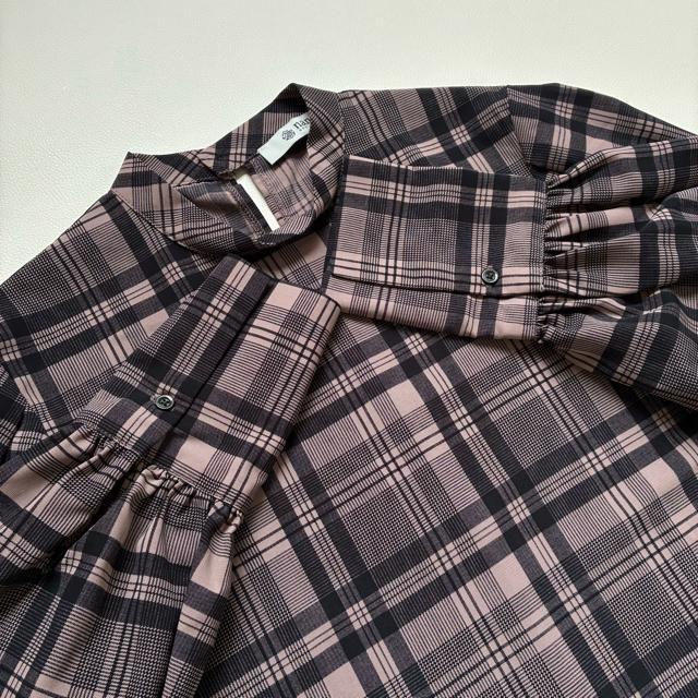 ◆極美品◆ナノユニバース◆チェック長袖ブラウス◆ボトルネック◆ブラウン系◆フリー < ブランド  ◆極美品◆ナノユニバース◆チェック長袖ブラウス◆ボトルネック◆ブラウン系◆フリー < ブランドの