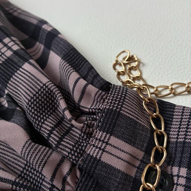 ◆極美品◆ナノユニバース◆チェック長袖ブラウス◆ボトルネック◆ブラウン系◆フリー < ブランド  ◆極美品◆ナノユニバース◆チェック長袖ブラウス◆ボトルネック◆ブラウン系◆フリー < ブランドの