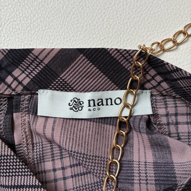 ◆極美品◆ナノユニバース◆チェック長袖ブラウス◆ボトルネック◆ブラウン系◆フリー < ブランド  ◆極美品◆ナノユニバース◆チェック長袖ブラウス◆ボトルネック◆ブラウン系◆フリー < ブランドの