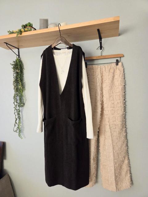 LEPSIM/ワンピ★ダークブラウンのベストワンピース/タグ付き新品♪ < ブランド LEPSIM/ワンピ★ダークブラウンのベストワンピース/タグ付き新品♪ < ブランドの