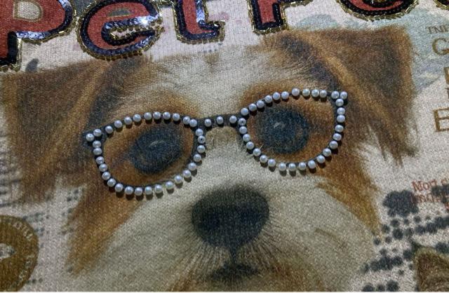 キラキラビーズ付き キュート犬猫柄 ニット セーター ベージュ系 大きいサイズ < 女性ファッション キラキラビーズ付き キュート犬猫柄 ニット セーター ベージュ系 大きいサイズ < 女性ファッションの