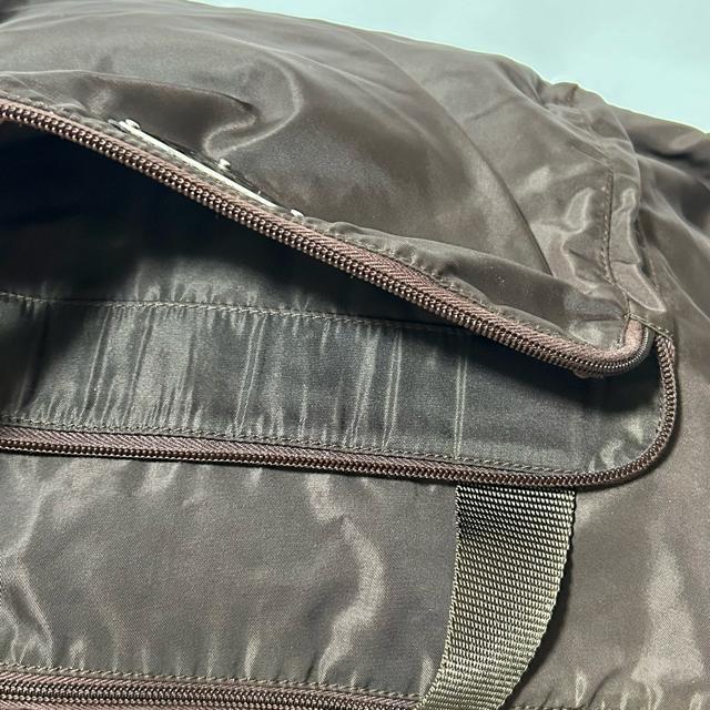 PRADA プラダ ナイロン サフィアーノ レザー トート バッグ 三角プレート ブラウン シルバー金具 < ブランド PRADA プラダ ナイロン サフィアーノ レザー トート バッグ 三角プレート ブラウン シルバー金具 < ブランドの