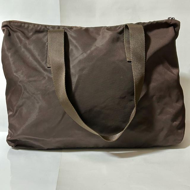 PRADA プラダ ナイロン サフィアーノ レザー トート バッグ 三角プレート ブラウン シルバー金具 < ブランド PRADA プラダ ナイロン サフィアーノ レザー トート バッグ 三角プレート ブラウン シルバー金具 < ブランドの
