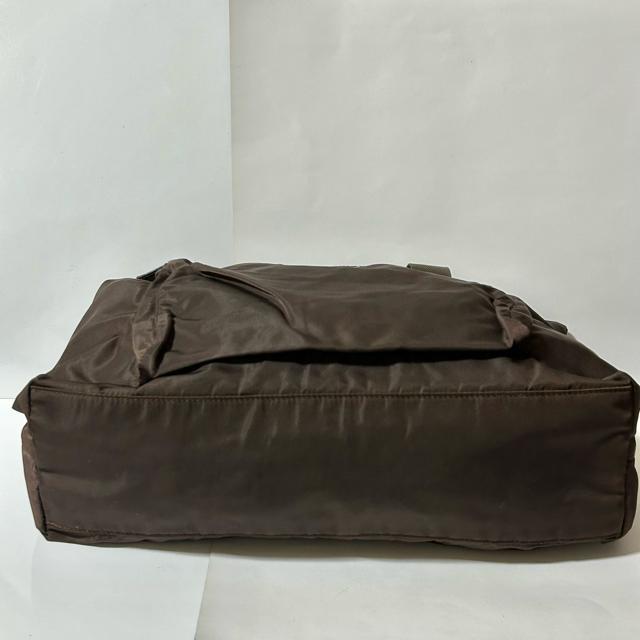 PRADA プラダ ナイロン サフィアーノ レザー トート バッグ 三角プレート ブラウン シルバー金具 < ブランド PRADA プラダ ナイロン サフィアーノ レザー トート バッグ 三角プレート ブラウン シルバー金具 < ブランドの