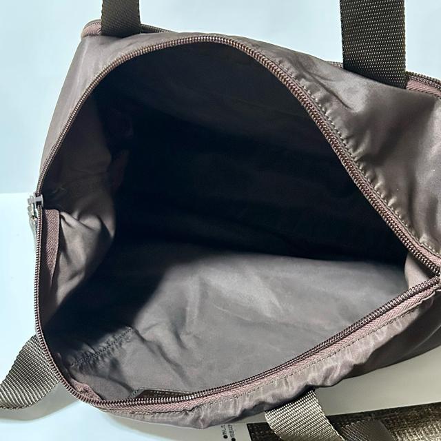 PRADA プラダ ナイロン サフィアーノ レザー トート バッグ 三角プレート ブラウン シルバー金具 < ブランド PRADA プラダ ナイロン サフィアーノ レザー トート バッグ 三角プレート ブラウン シルバー金具 < ブランドの