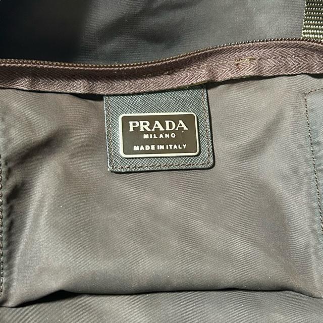 PRADA プラダ ナイロン サフィアーノ レザー トート バッグ 三角プレート ブラウン シルバー金具 < ブランド PRADA プラダ ナイロン サフィアーノ レザー トート バッグ 三角プレート ブラウン シルバー金具 < ブランドの